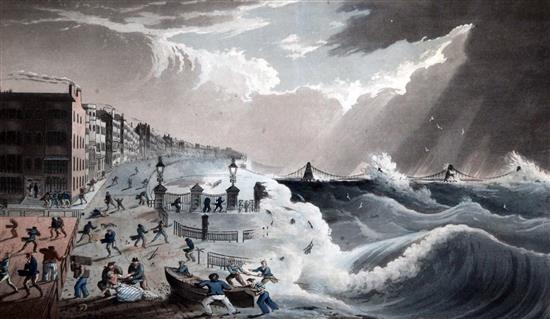 J. Bruce The Situation of The Chain Pier at Brighton during the Late Tempest, Novr. 23d 1824 11 x 15.75in.